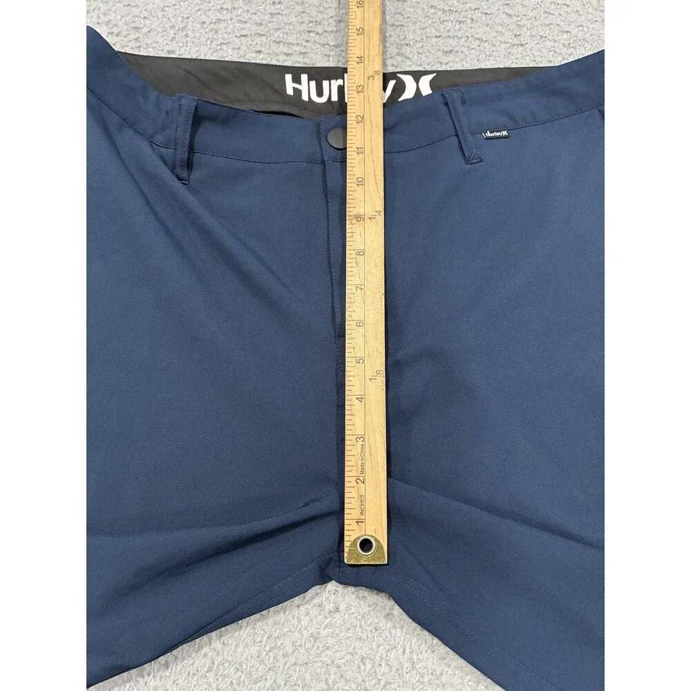Hurley Shorts Mens 34 Blue Microfiber Chino Walkshort Golf Stretch 10 Inseam